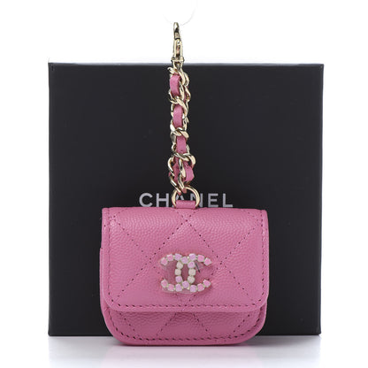 Chanel Caviar Quilted Crystal CC Airpods Pro Case Pink 9 of 9