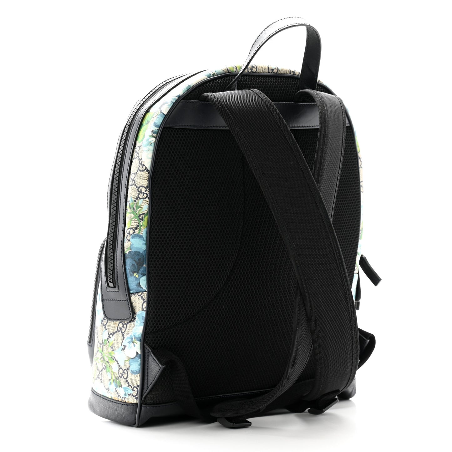 GG Supreme Monogram Blooms Medium Day Backpack Beige Blue Navy