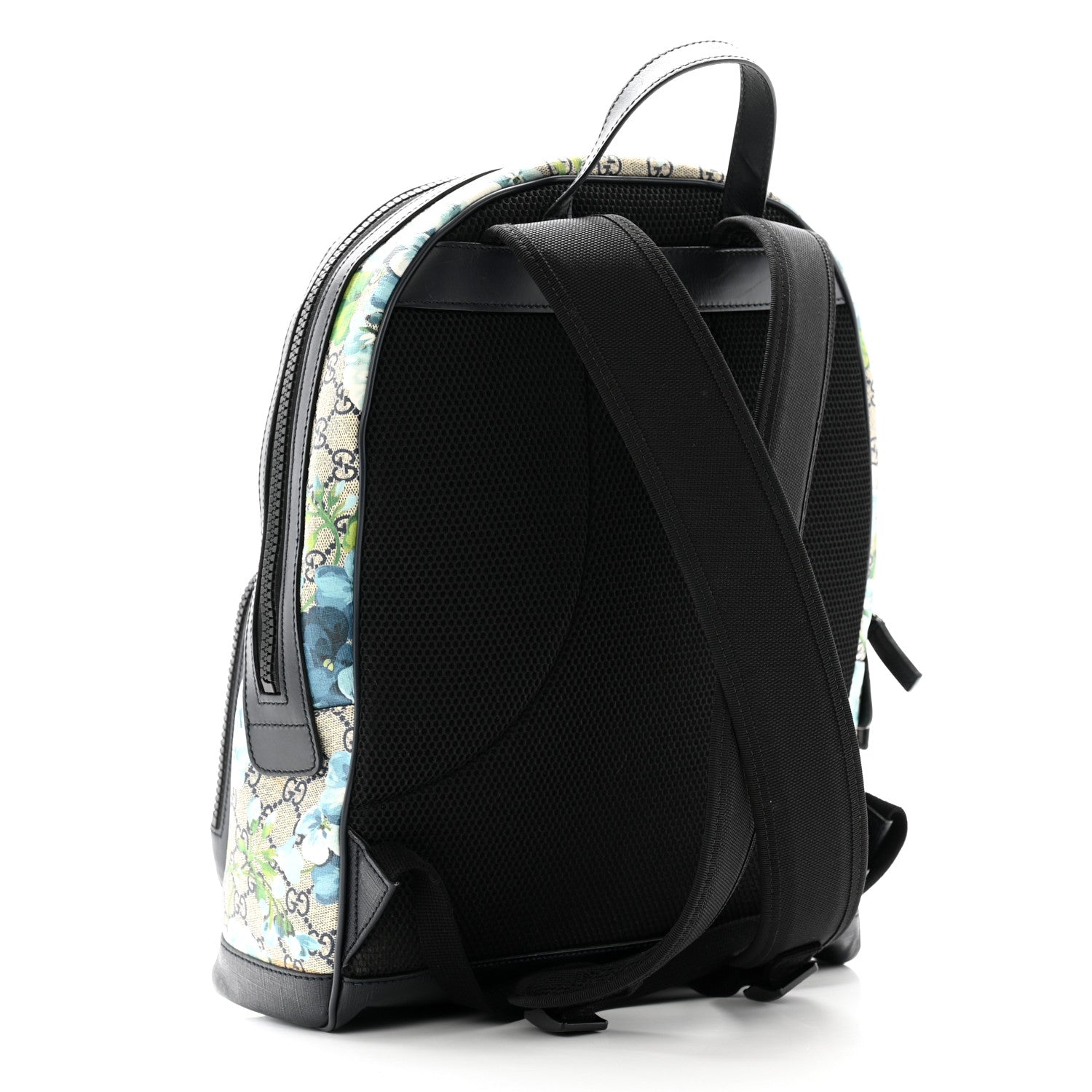 Gucci GG Supreme Monogram Blooms Medium Day Backpack Beige Blue Navy 3 of 12