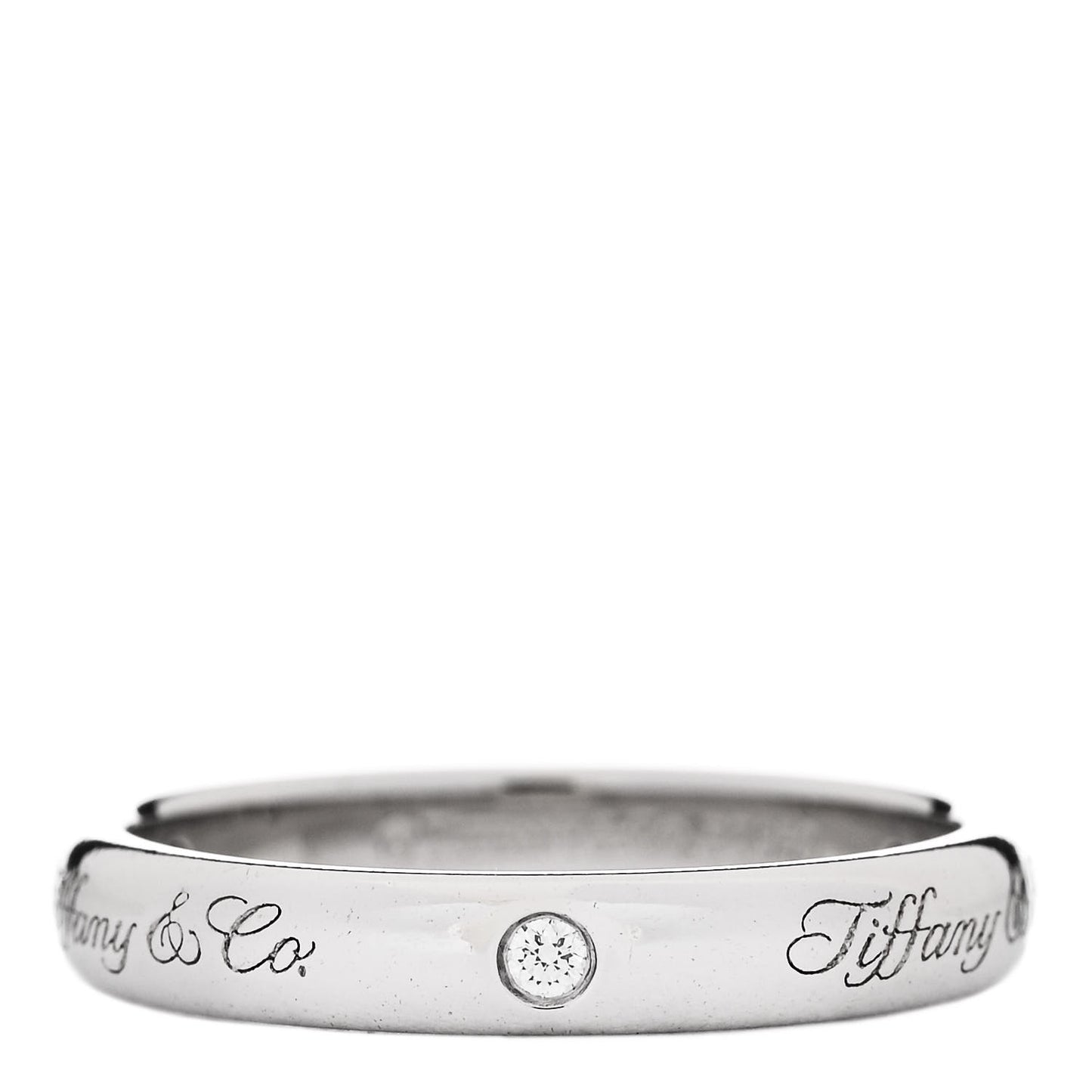 Platinum Diamond 3mm Notes Ring 49 5