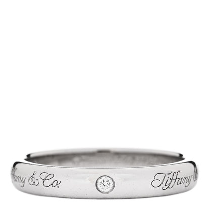 Tiffany Platinum Diamond 3mm Notes Ring 49 5 1 of 5