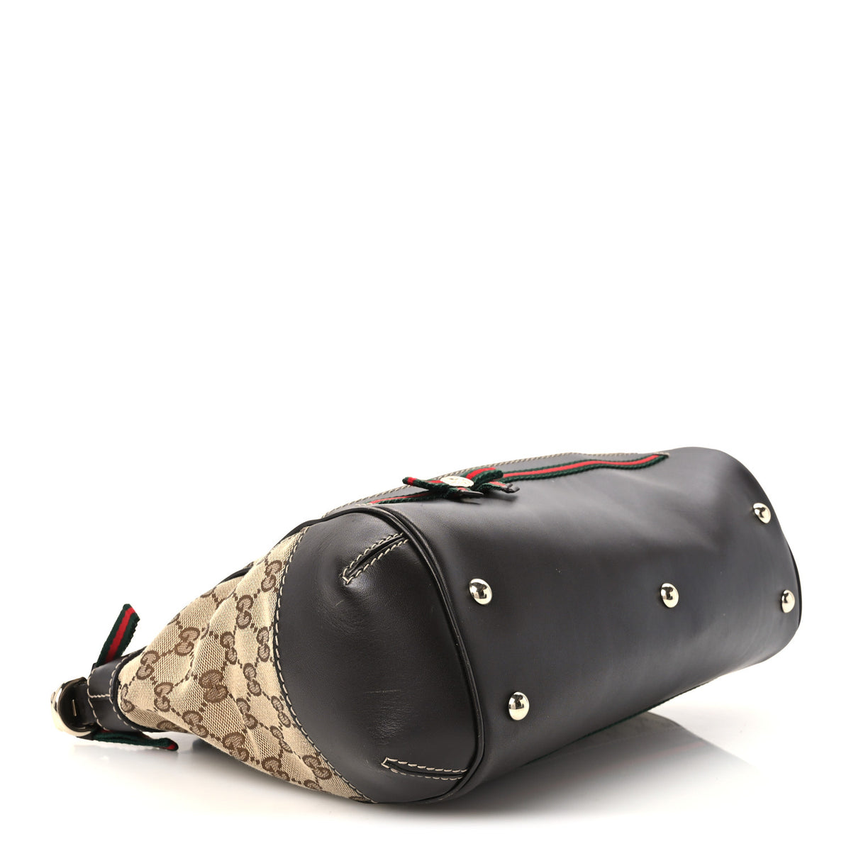 Monogram Web Mayfair Top Handle Satchel Dark Brown