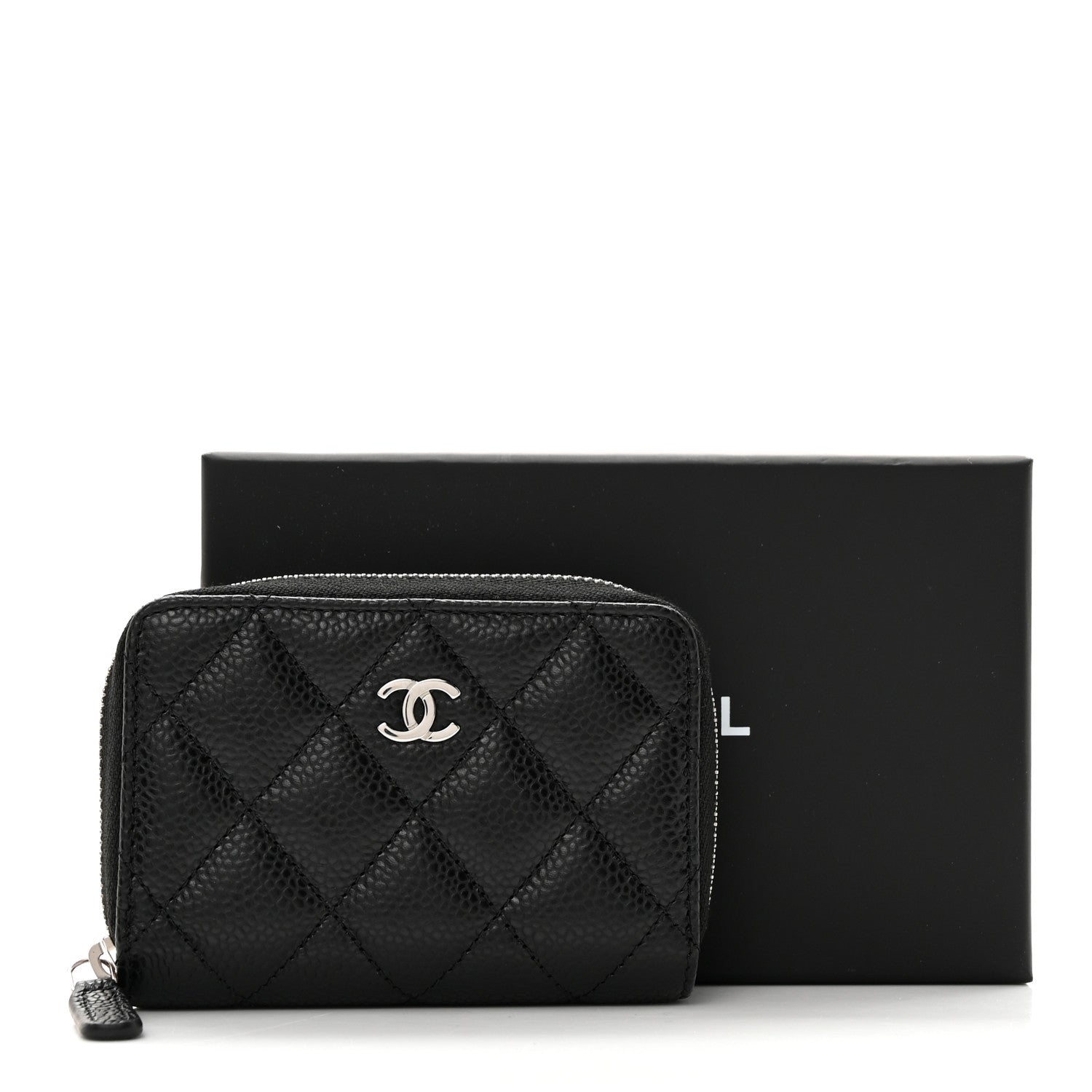 Chanel Quilted Zip Coin Purse Black 8 of 8