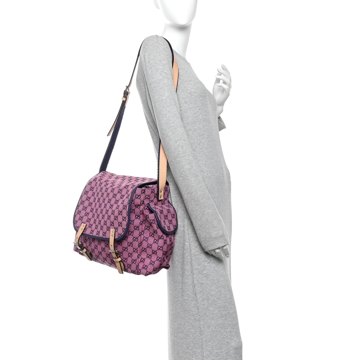 Gucci Monogram Multicolor Diaper Bag Pink Blue 2 of 14