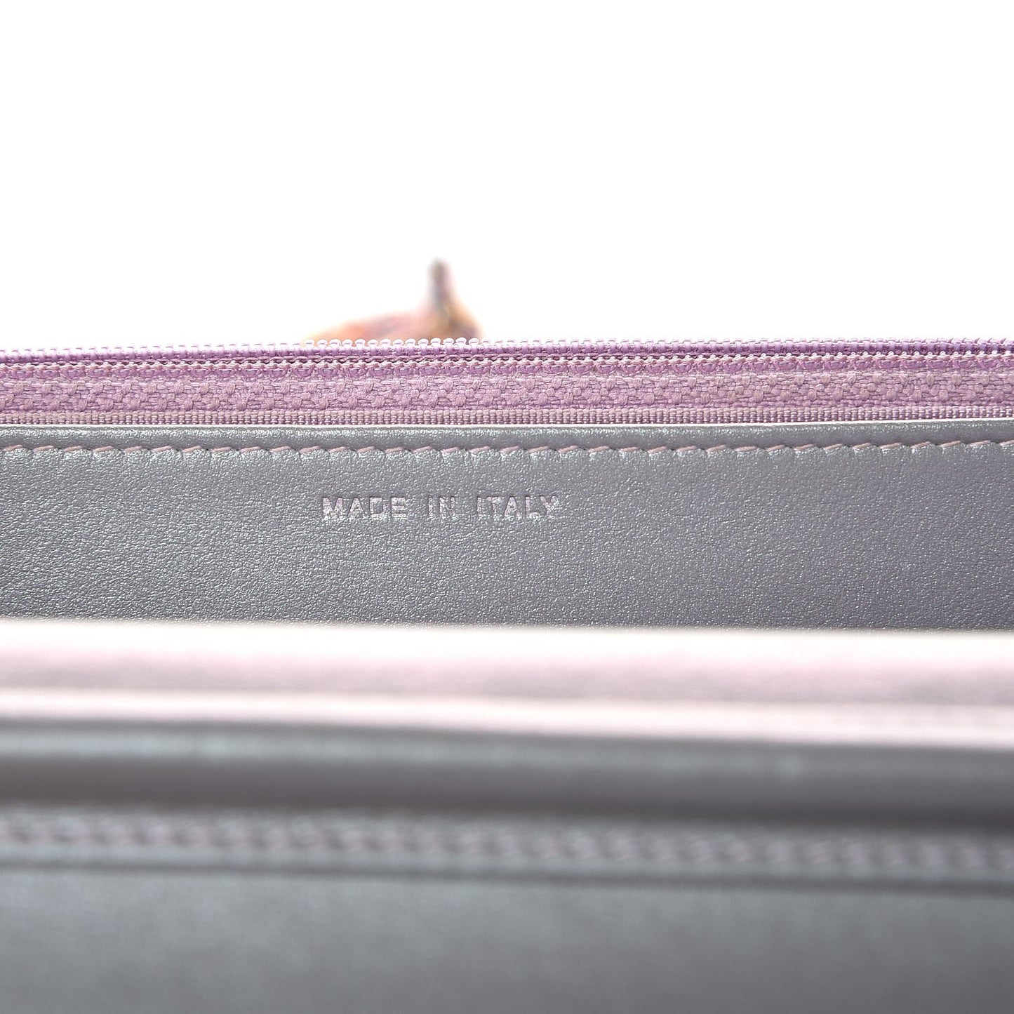 Iridescent Lambskin Quilted Reissue Wallet On Chain WOC Light Purple