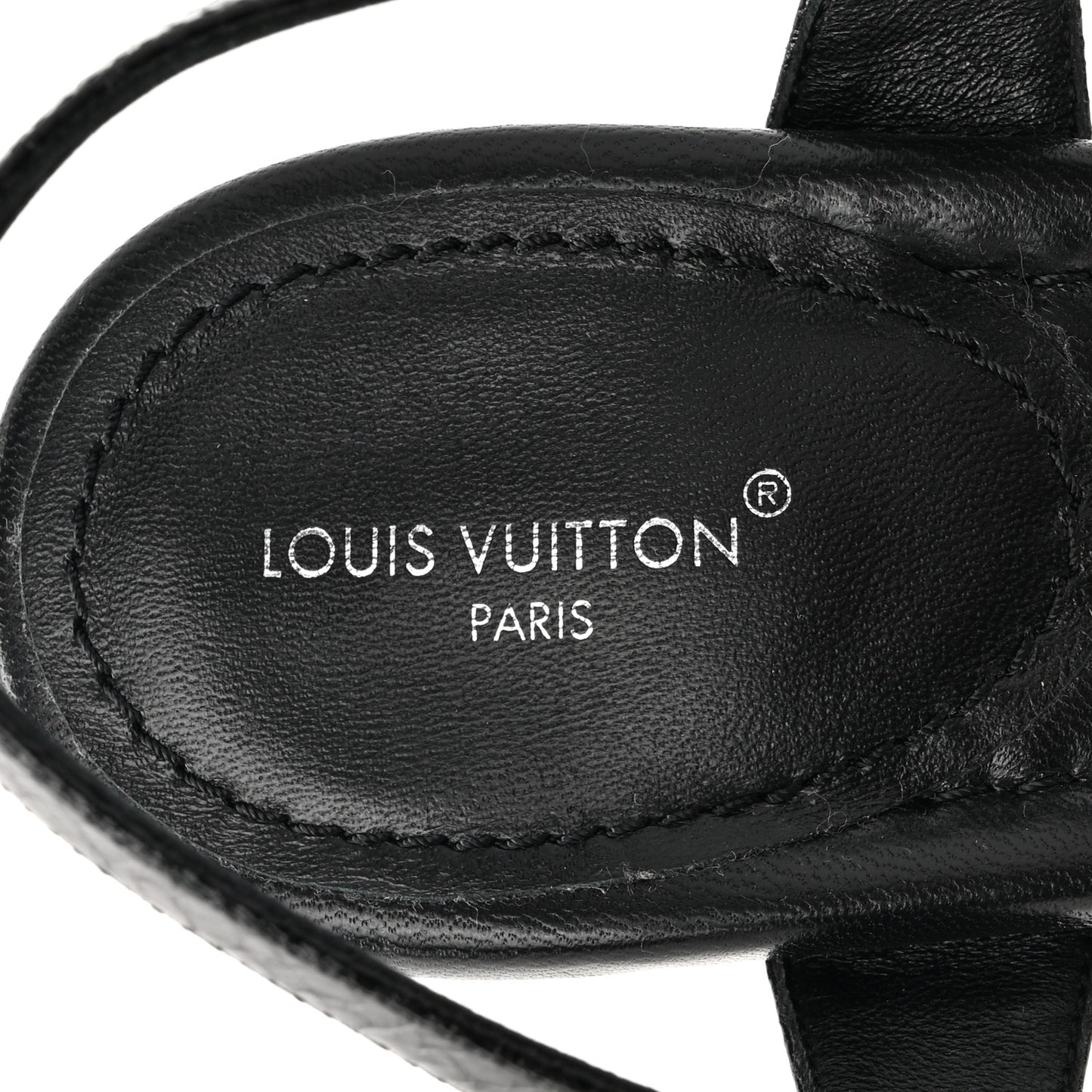 Metallic Crinkled Calfskin LV Edge Sandals 41 Black