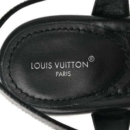 Louis Vuitton Metallic Crinkled Calfskin LV Edge Sandals 41 Black 7 of 8