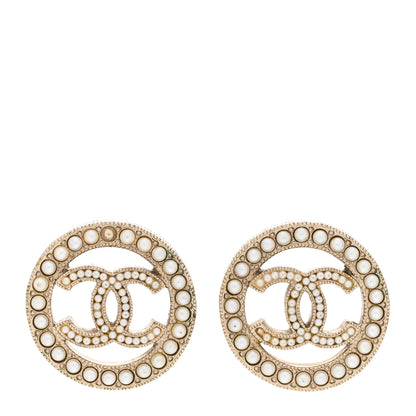 Chanel Pearl CC Round Earrings Gold 1 of 7