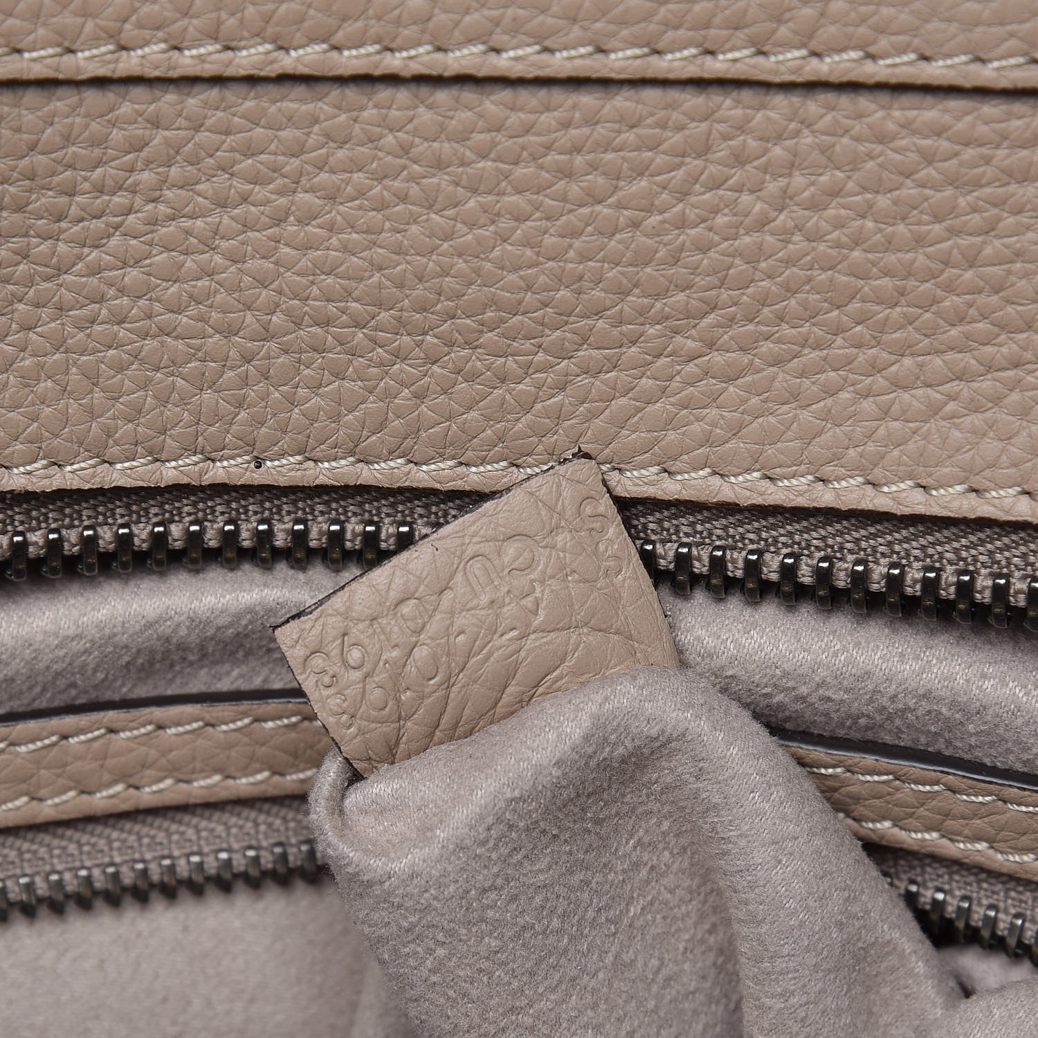 Celine Drummed Calfskin Mini Luggage Dune 8 of 14
