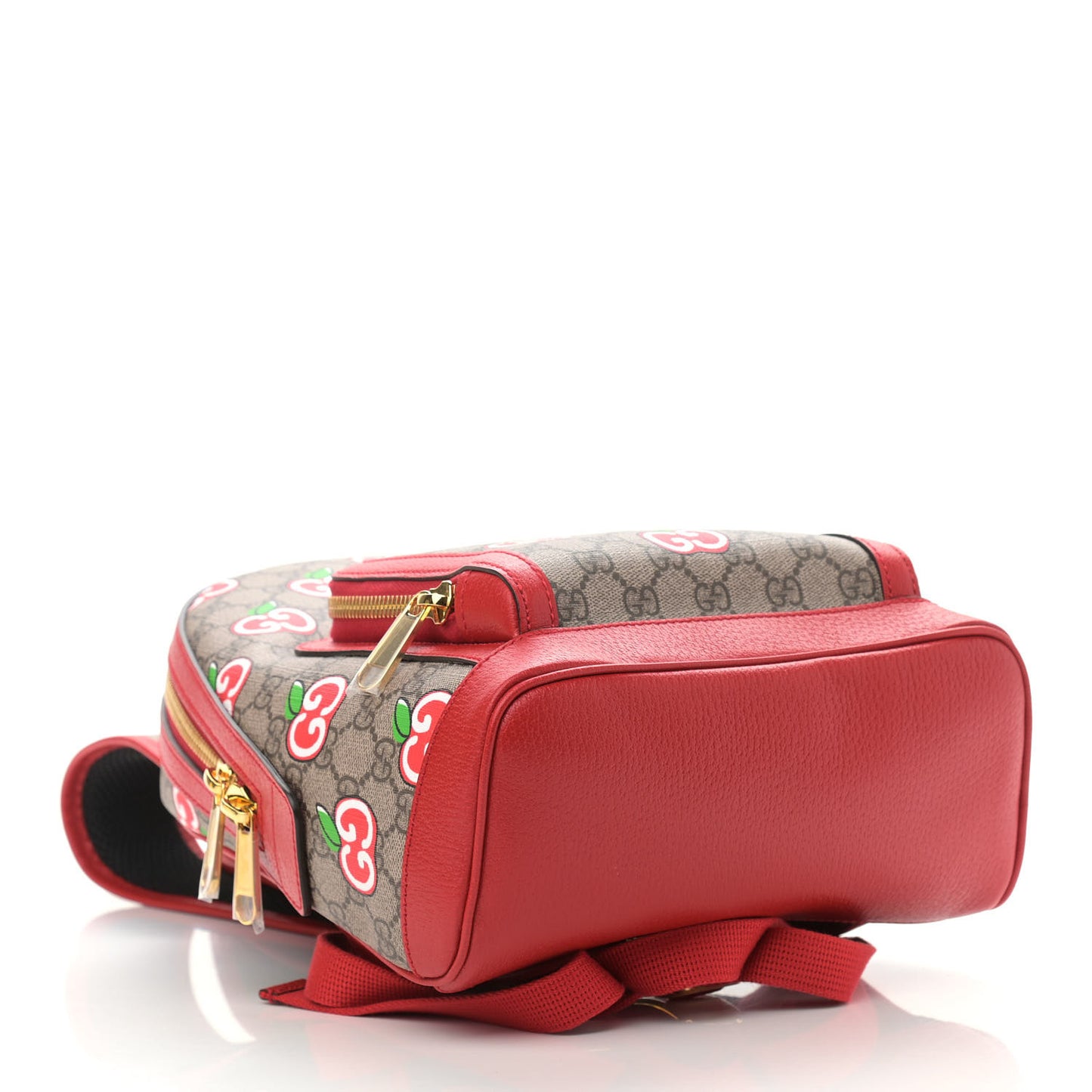 GG Supreme Monogram Apple Small Retro Interlocking G Day Backpack Beige Multicolor Lobster Red