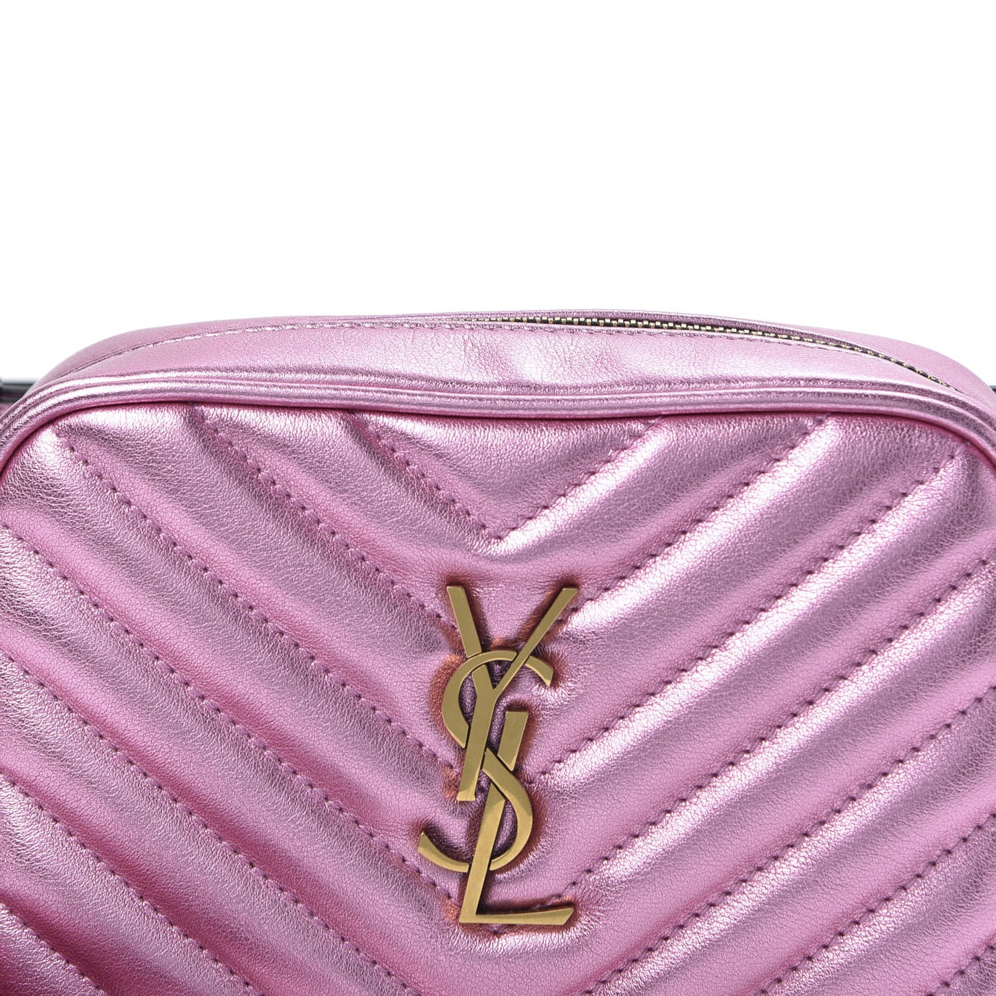 Metallic Calfskin Matelasse Monogram Lou Belt Bag Vegas Pink
