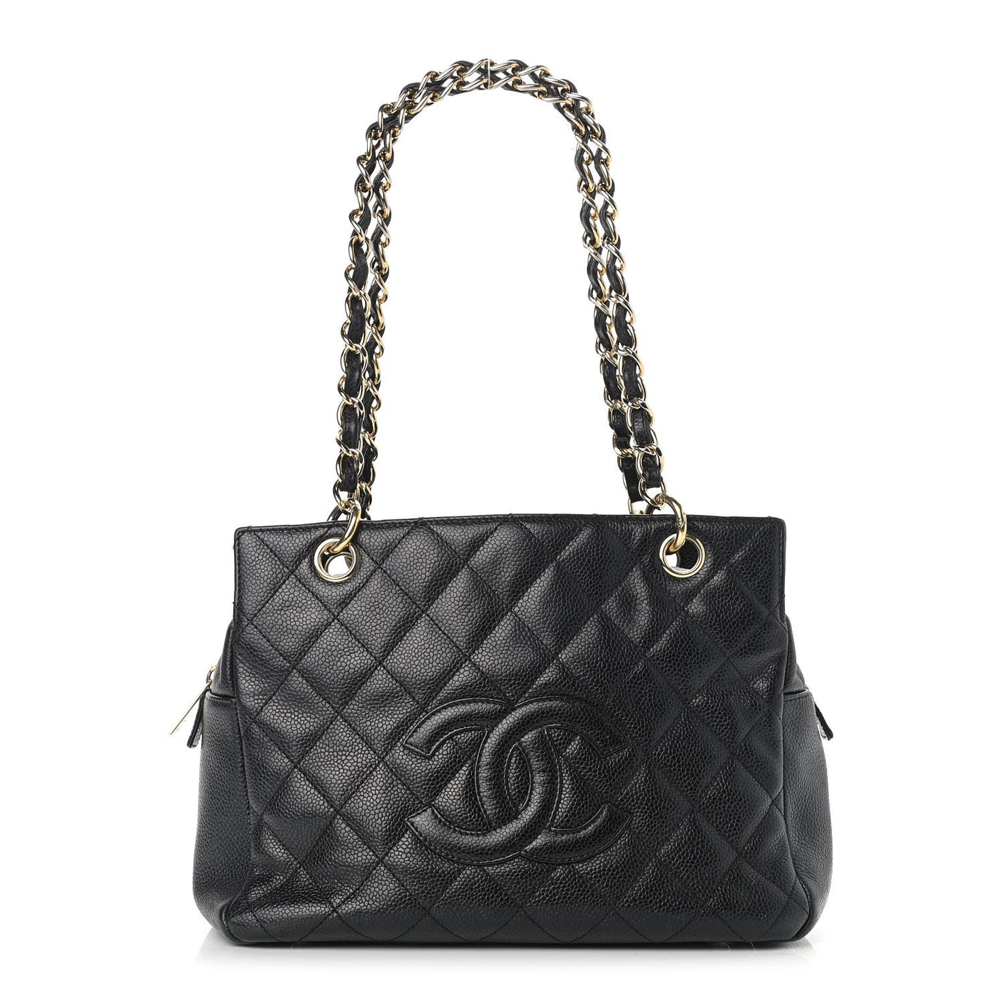 Caviar Quilted Petit Timeless Tote PTT Black
