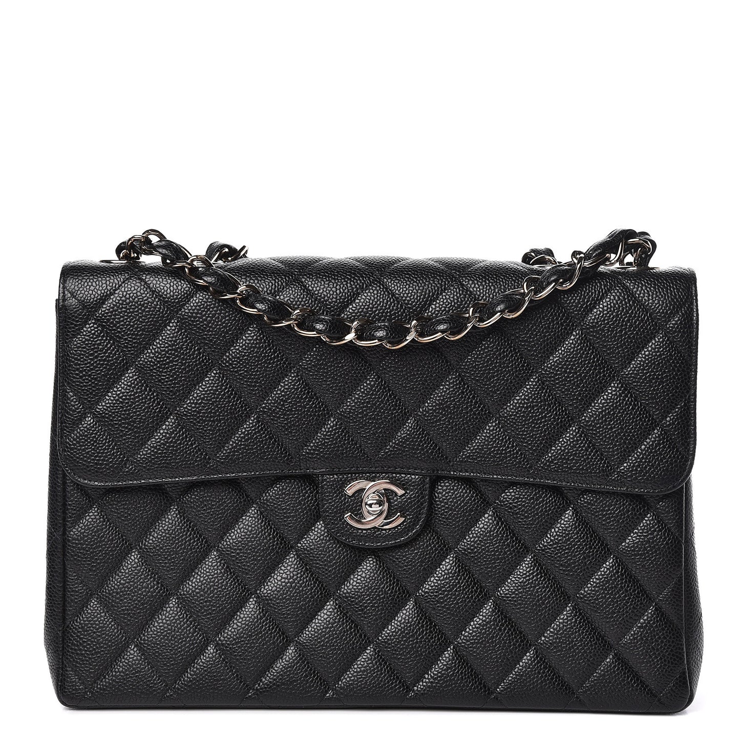Caviar Quilted Jumbo Single Flap Black