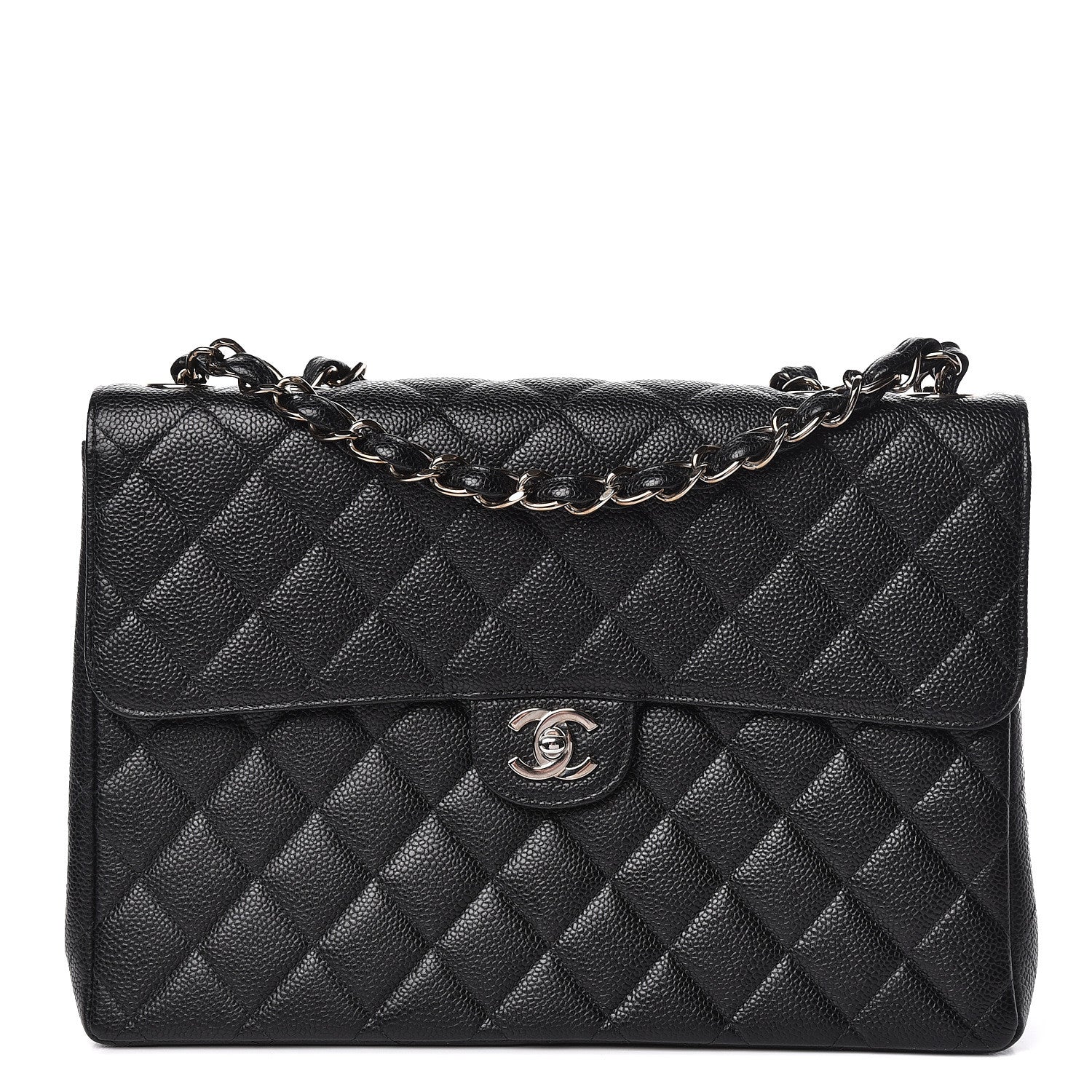 Chanel Caviar Quilted Jumbo Single Flap Black 1 of 12