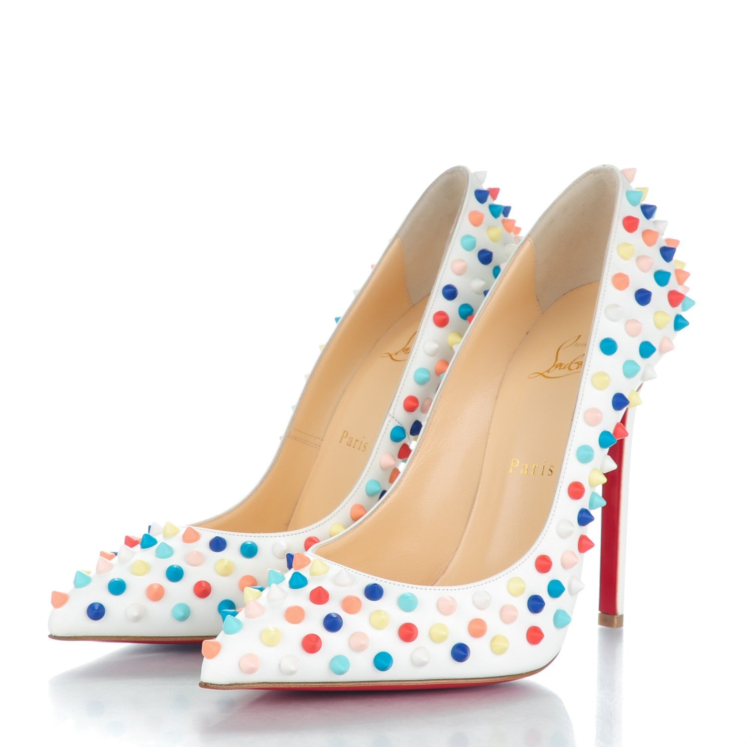 Christian Louboutin Gomme Pigalle Spikes 120 Pumps 39.5 White Multicolor 3 of 8
