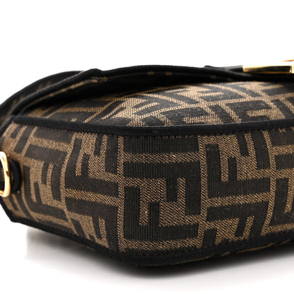 Fendi Fabric Jacquard FF 1974 Medium Baguette Tobacco Moro Black 9 of 11
