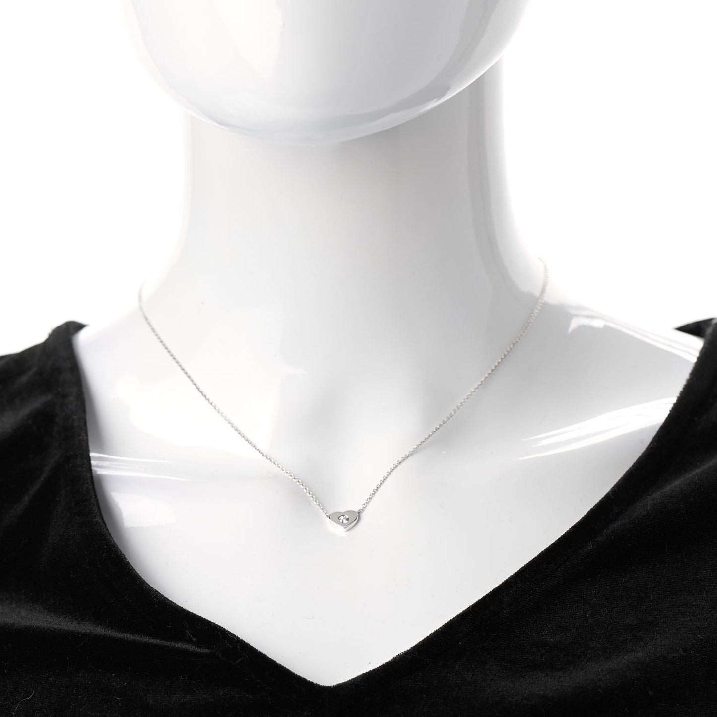 Sterling Silver Diamond Paloma Picasso Modern Heart Necklace