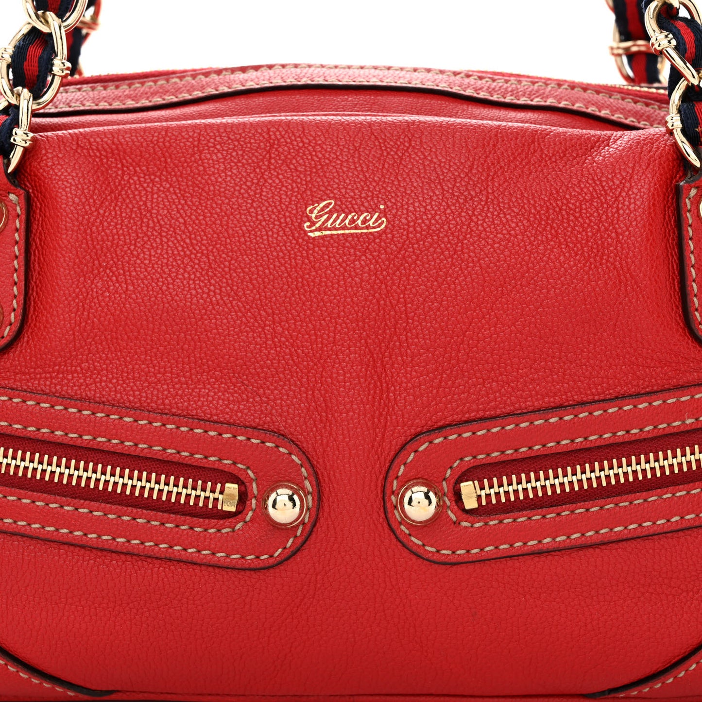 Goatskin Small Capri Bowler Red