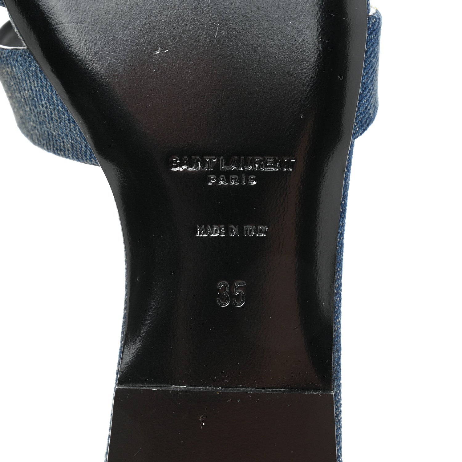 Saint Laurent Denim Tribute 05 Slide Sandals 35 Deep Navy Jeans 8 of 11