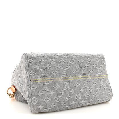 Louis Vuitton Monogram Denim Speedy Soft 30 Washed Gray 4 of 10