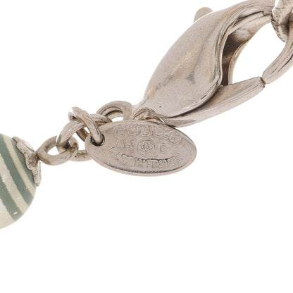 Chanel Enamel Pearl CC Bracelet Silver 4 of 5