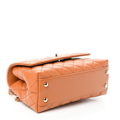 Chanel Caviar Quilted Mini Coco Handle Flap Light Brown 4 of 10