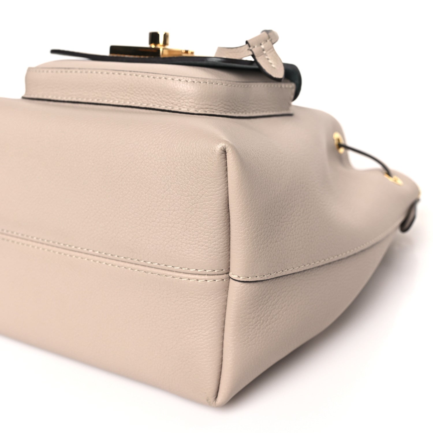 Louis Vuitton Calfskin Lockme Bucket MM Greige 8 of 8