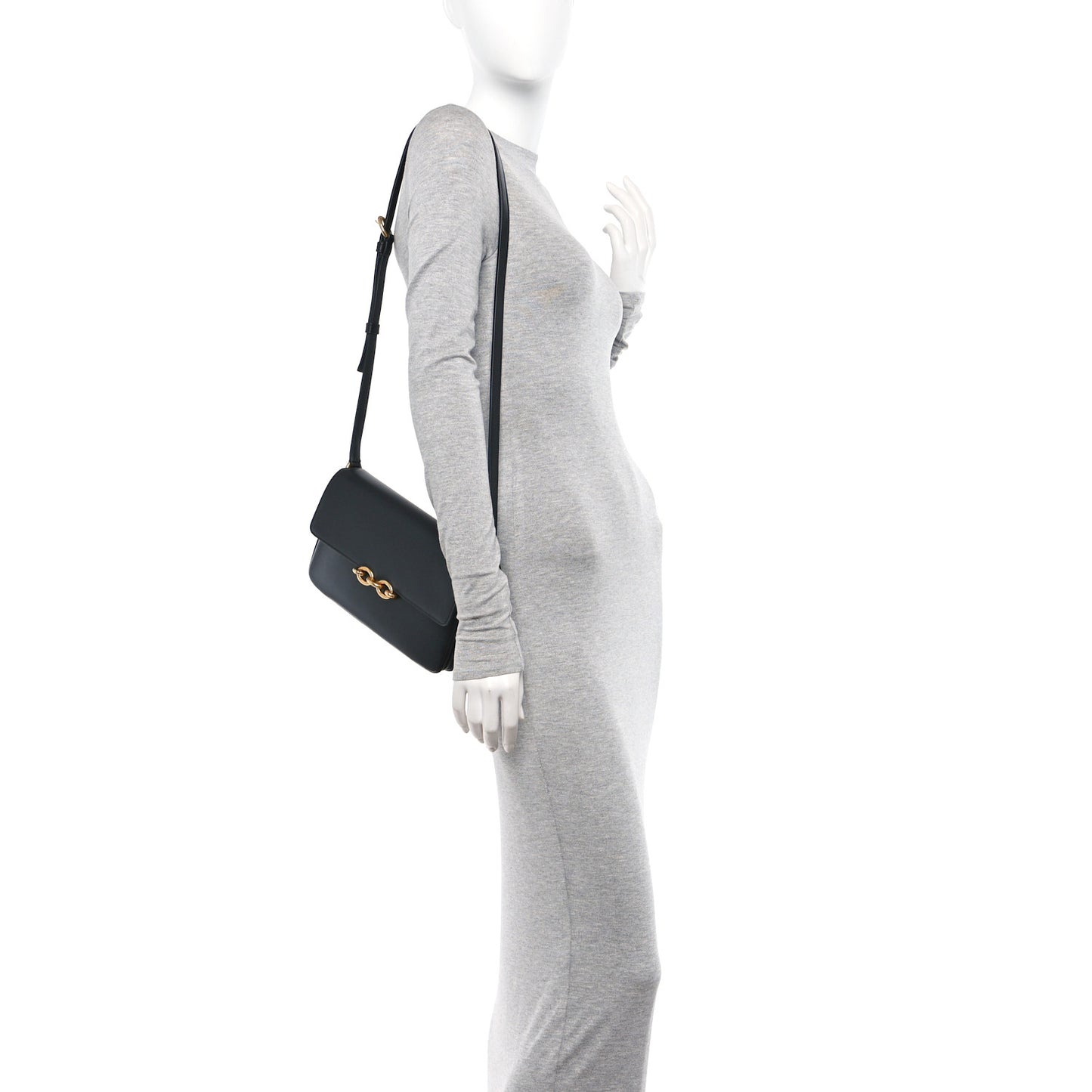 Smooth Calfskin Le Maillon Satchel Black