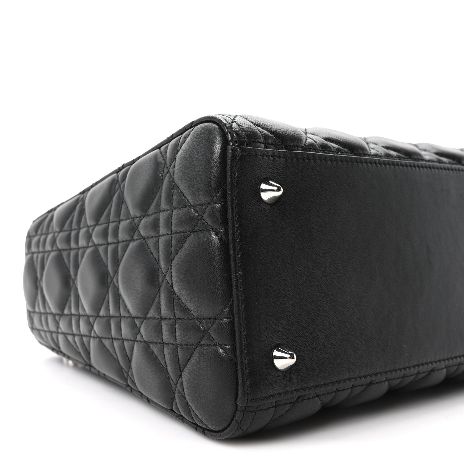 Christian Dior Lambskin Cannage Medium Lady Dior Black 9 of 10