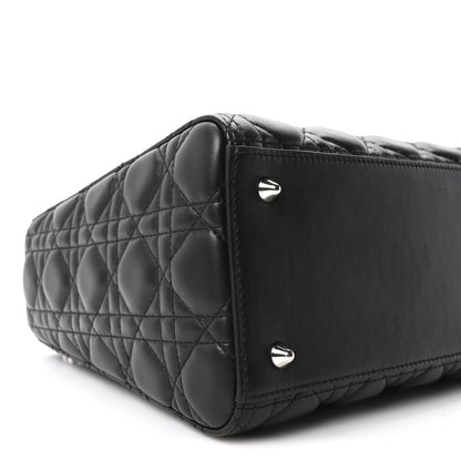 Christian Dior Lambskin Cannage Medium Lady Dior Black 9 of 10
