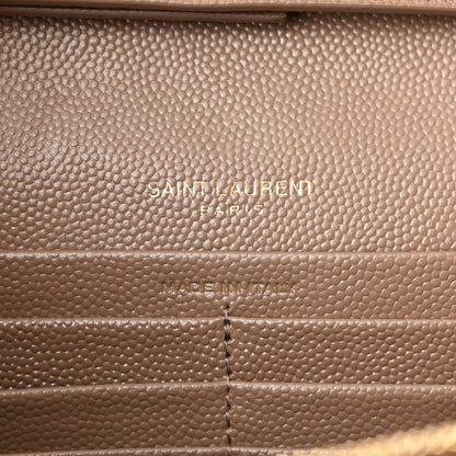 Saint Laurent Grain De Poudre Matelasse Chevron Monogram Chain Wallet Fard 5 of 8