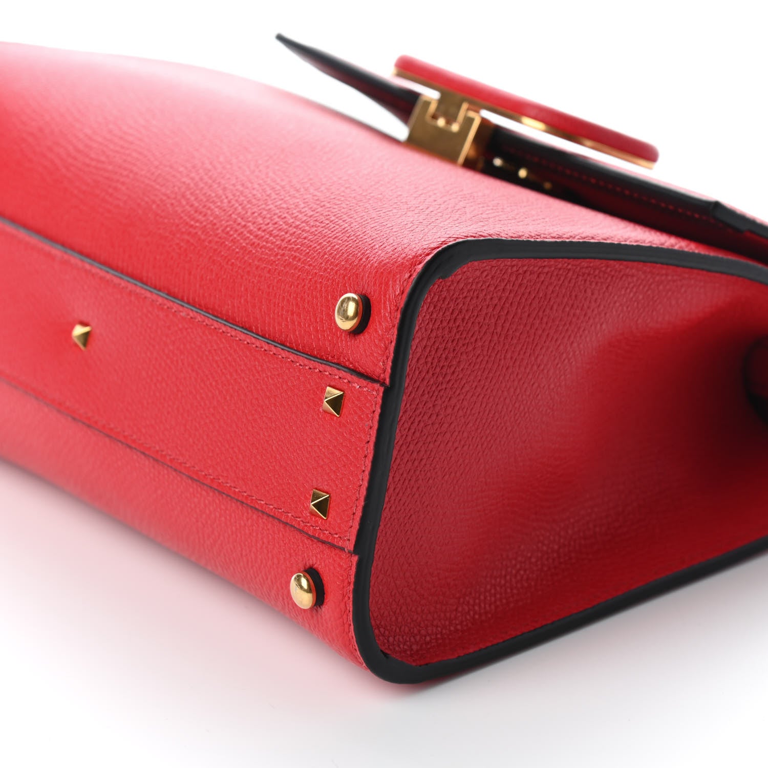 Valentino Garavani Grainy Calfskin Small VSling Top Handle Bag Rouge Pur Cerise 9 of 9