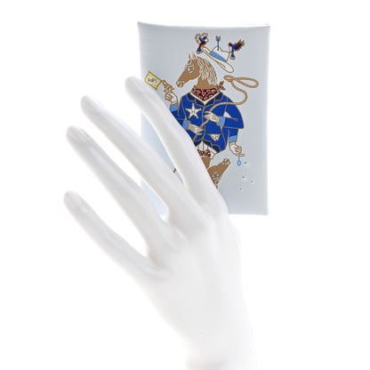 Hermes Swift Printed Cowboy Calvi Card Case Bleu Brume 2 of 8