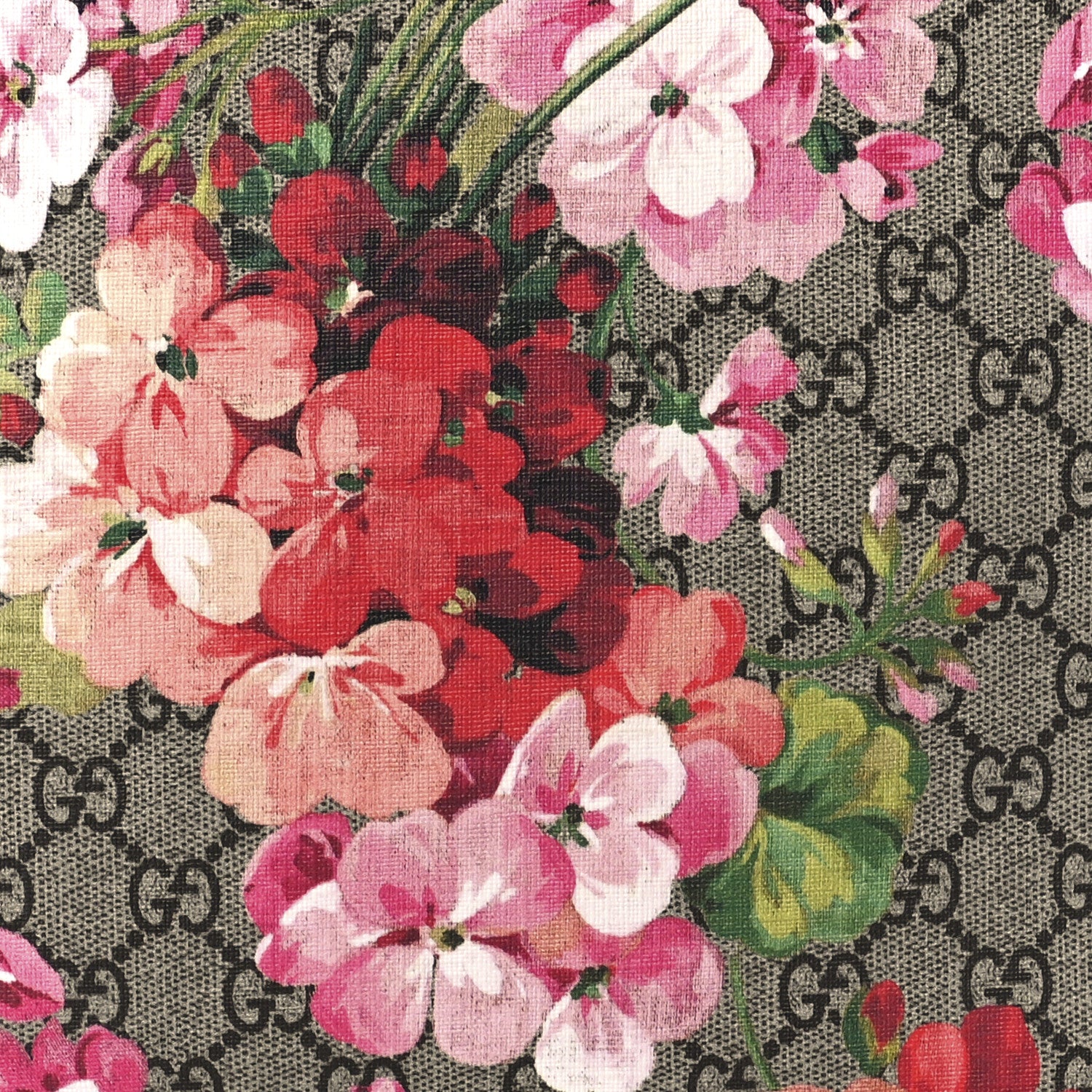 Gucci GG Supreme Monogram Blooms Large Cosmetic Case Beige Multicolor Dry Rose 7 of 10