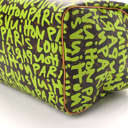Louis Vuitton Monogram Graffiti Speedy 30 Green 8 of 10