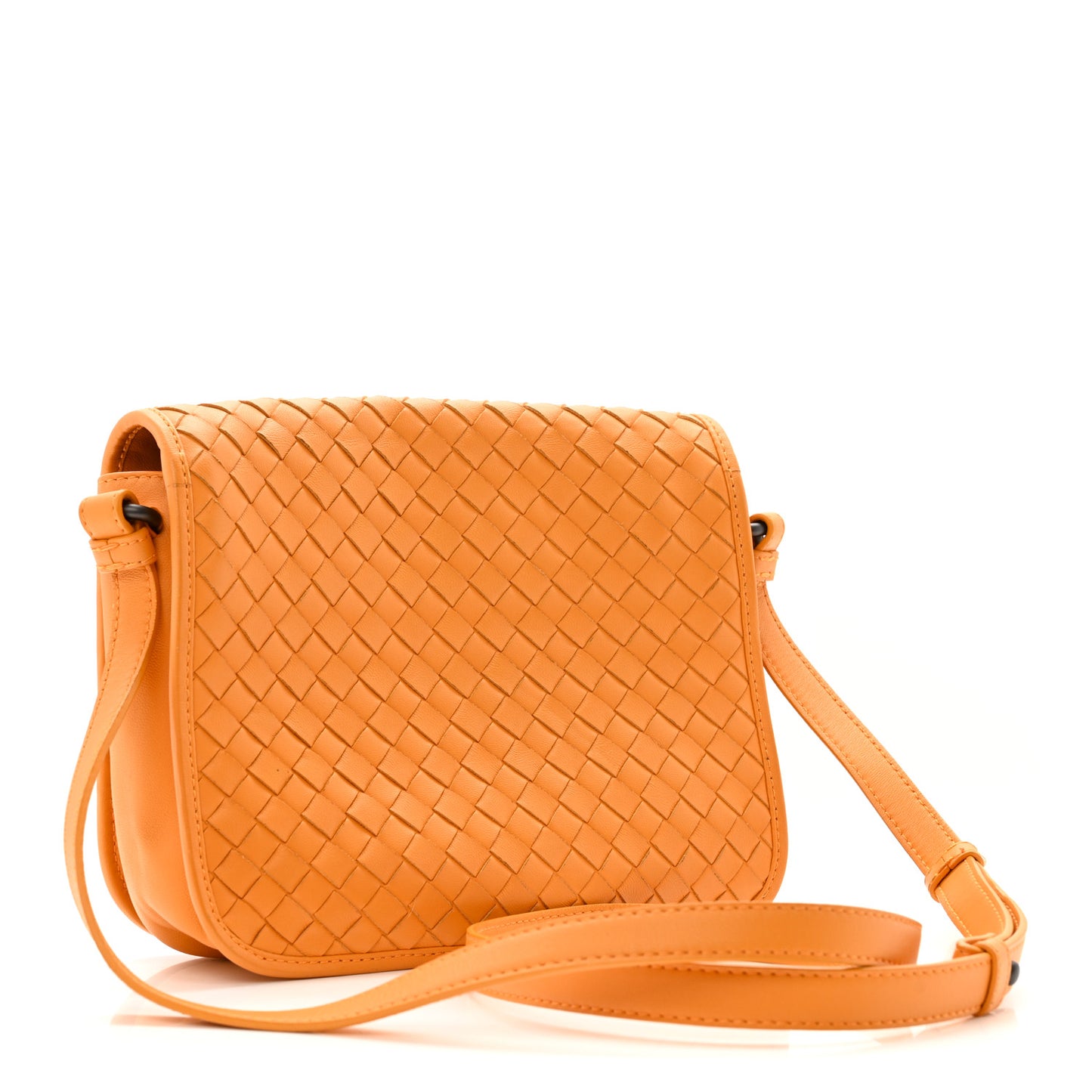 Nappa Intrecciato Flap Crossbody Orange