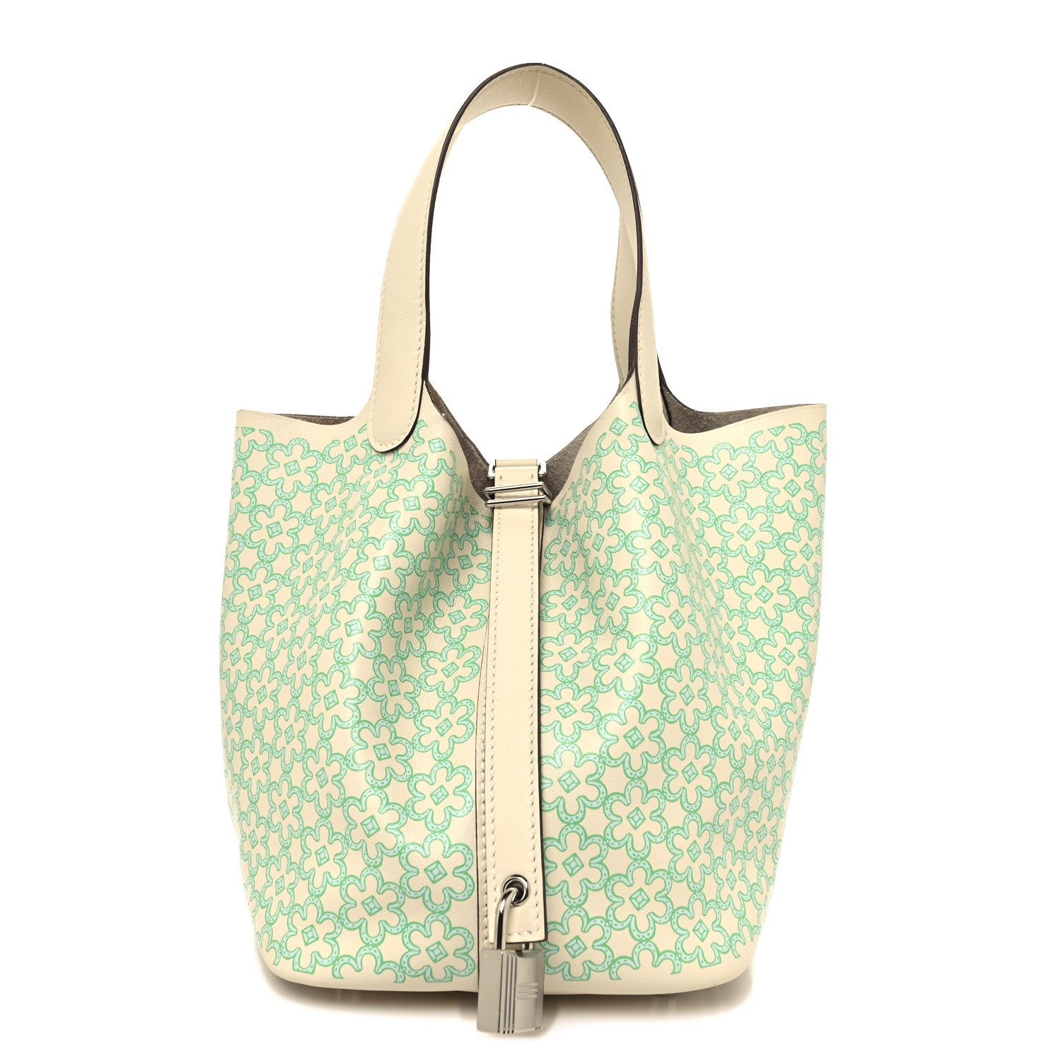 Hermes Swift Lucky Daisy Picotin Lock 18 PM Nata Vert 1 of 14