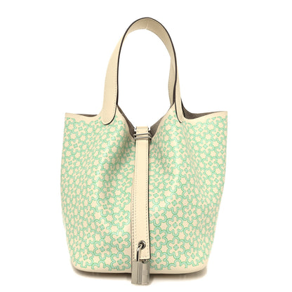 Hermes Swift Lucky Daisy Picotin Lock 18 PM Nata Vert 1 of 14