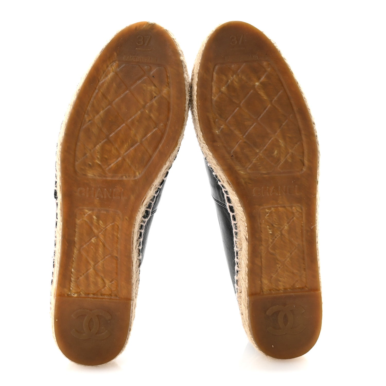 Chanel Lambskin CC Espadrilles 37 Black 6 of 9
