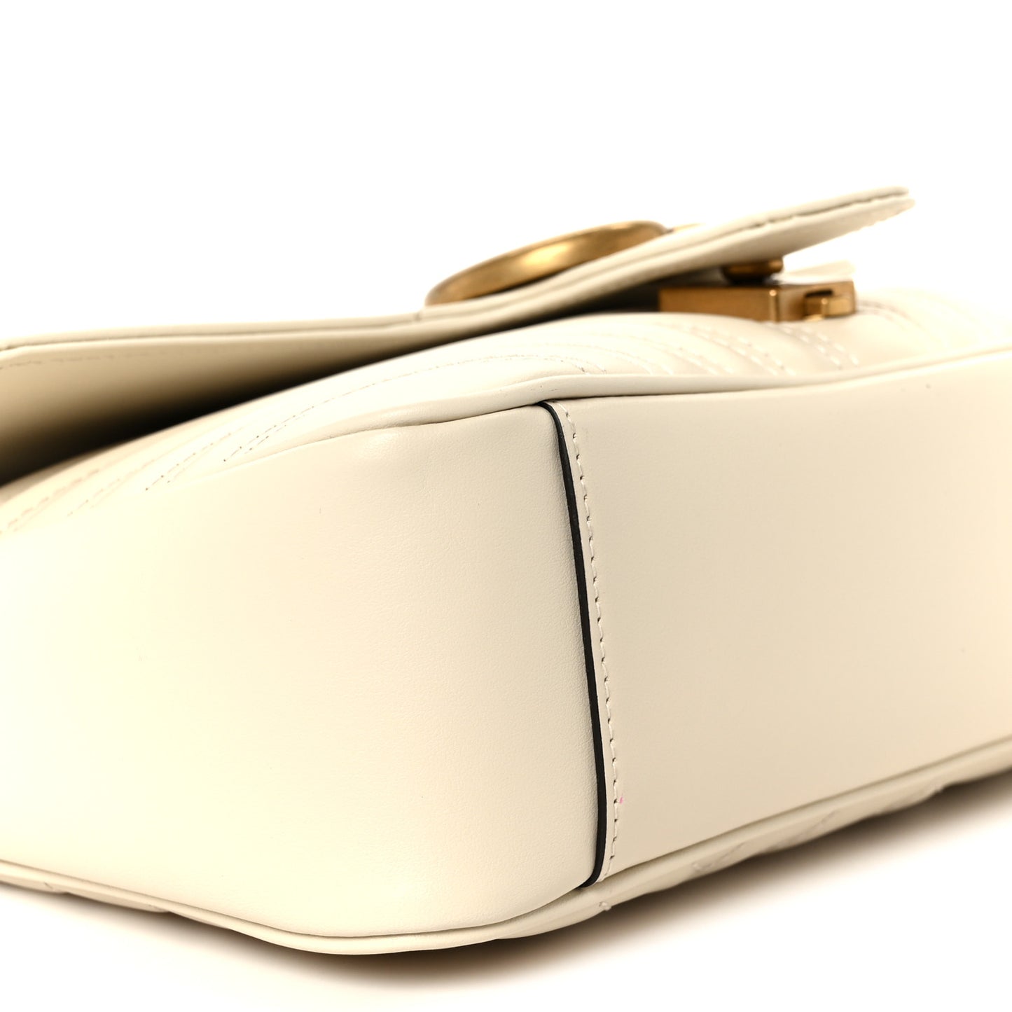 Calfskin Matelasse Small GG Marmont Shoulder Bag White