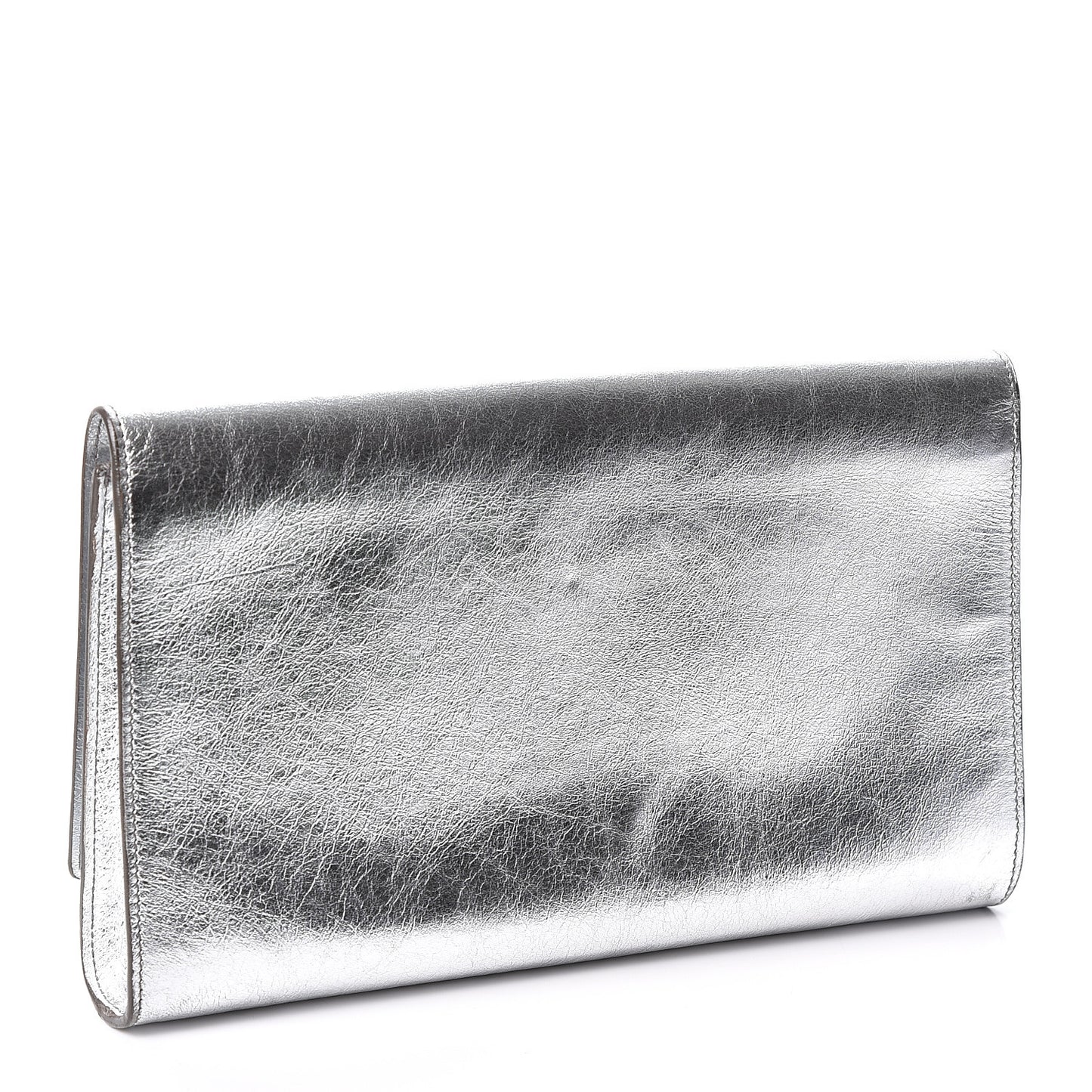 Metallic Calfskin Monogram Large Belle De Jour Clutch Silver