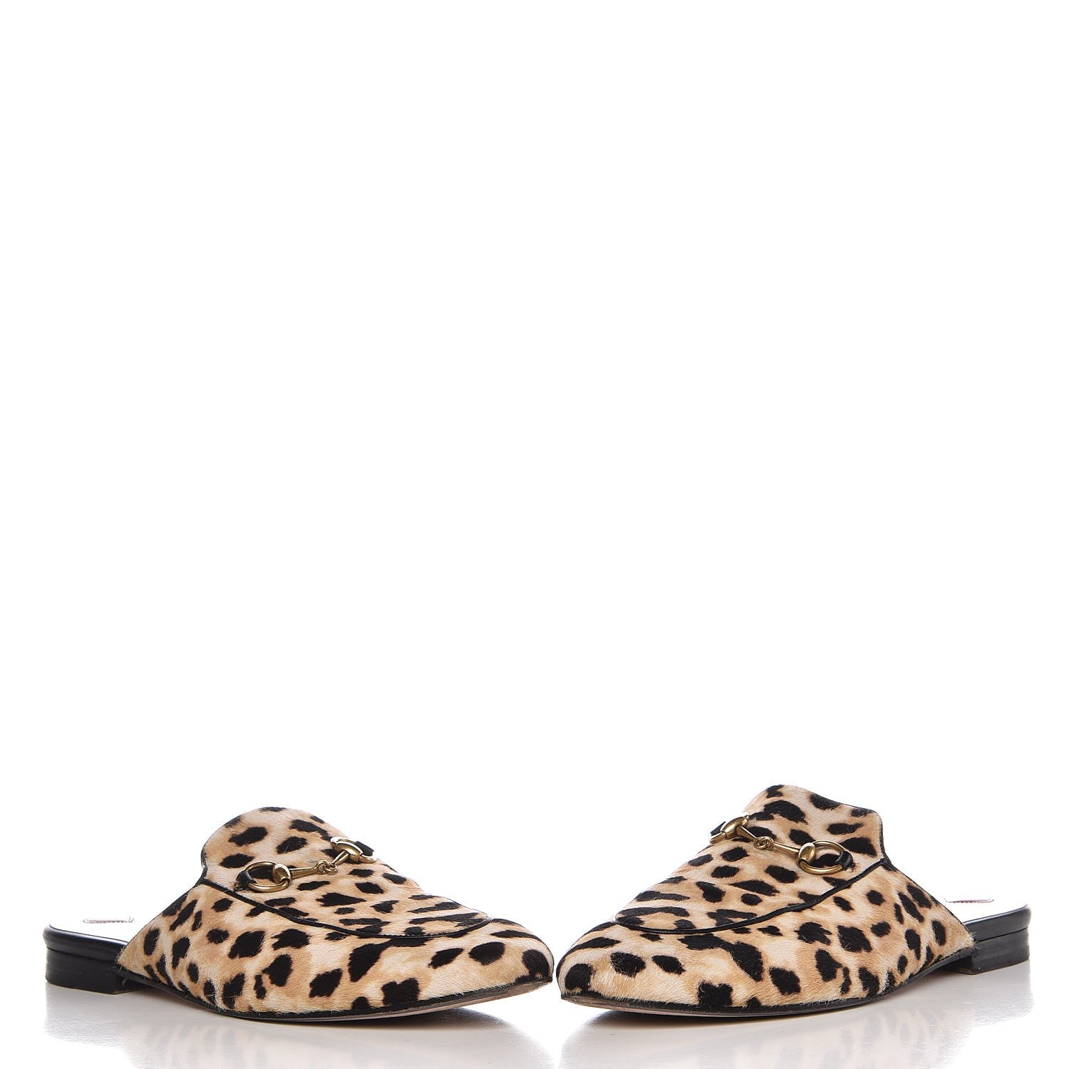 Gucci Calf Hair Leopard Print Womens Princetown Slippers 37.5 Naturale Black 5 of 10