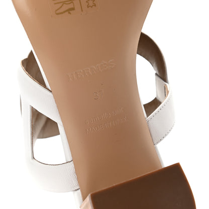 Hermes Nappa Bikini Sandals 37 White 6 of 8