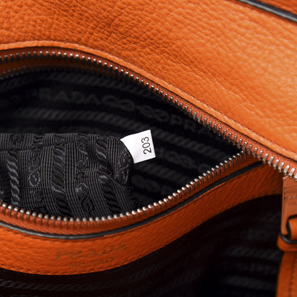 Prada Vitello Phenix Small Zip Shopping Tote Papaya 7 of 11