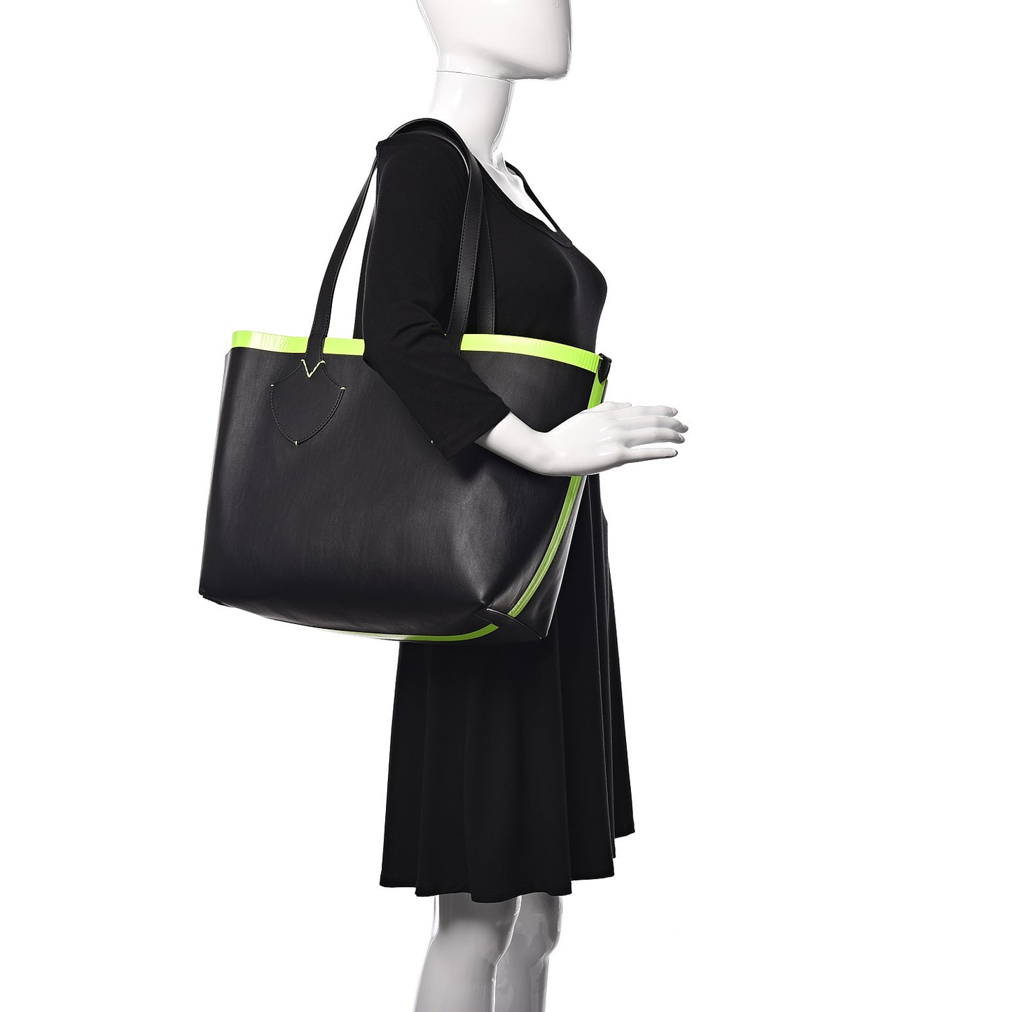 Canvas Mega Check The Giant Reversible Tote Black Neon Yellow