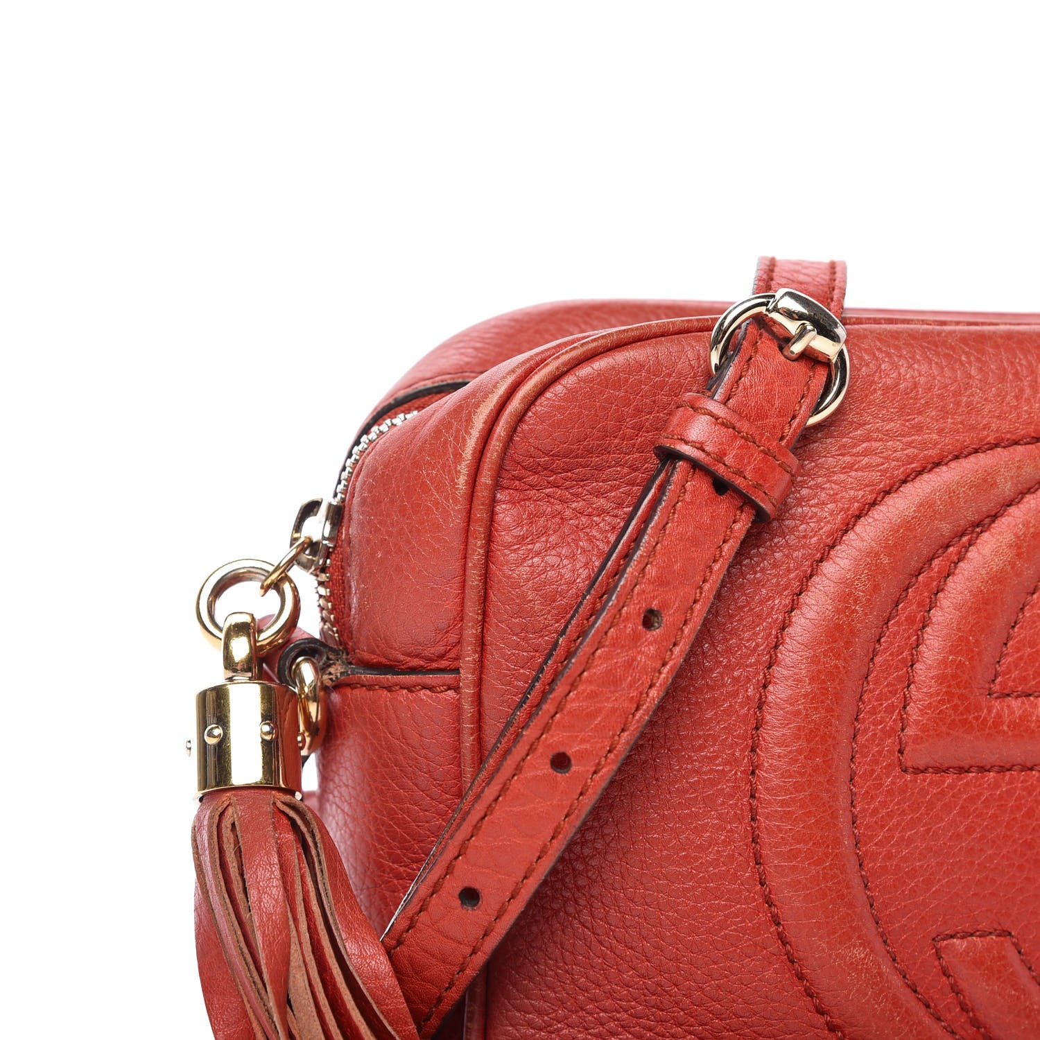 Gucci Pebbled Calfskin Small Soho Disco Bag Tabasco Red 12 of 12