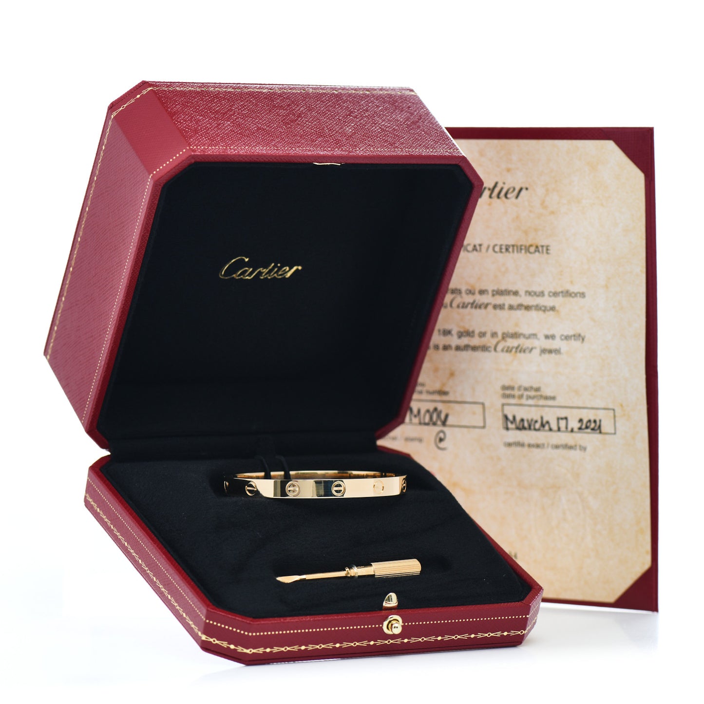 18K Yellow Gold LOVE Bracelet 17