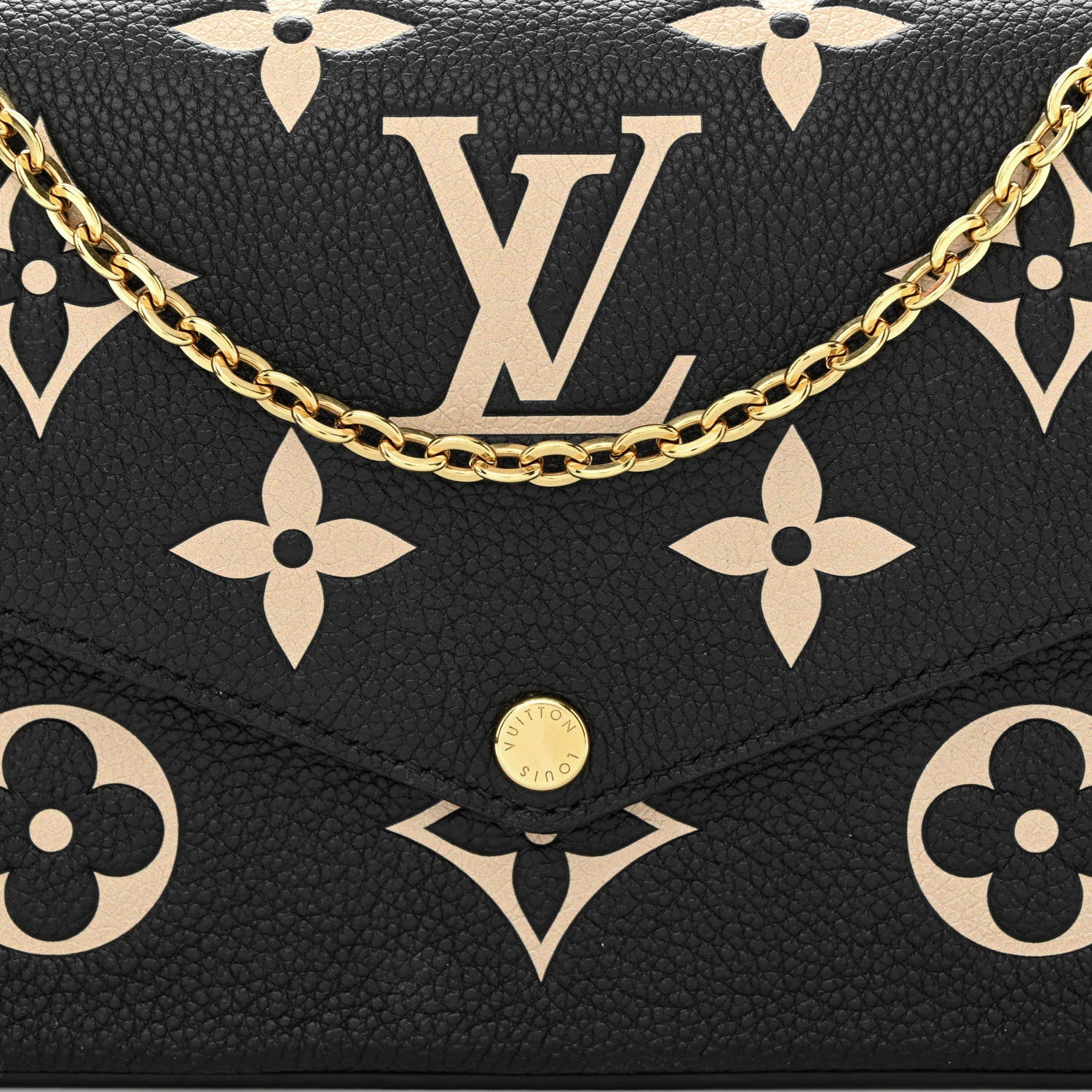 Louis Vuitton Empreinte Monogram Giant Felicie Pochette Black Beige 10 of 15