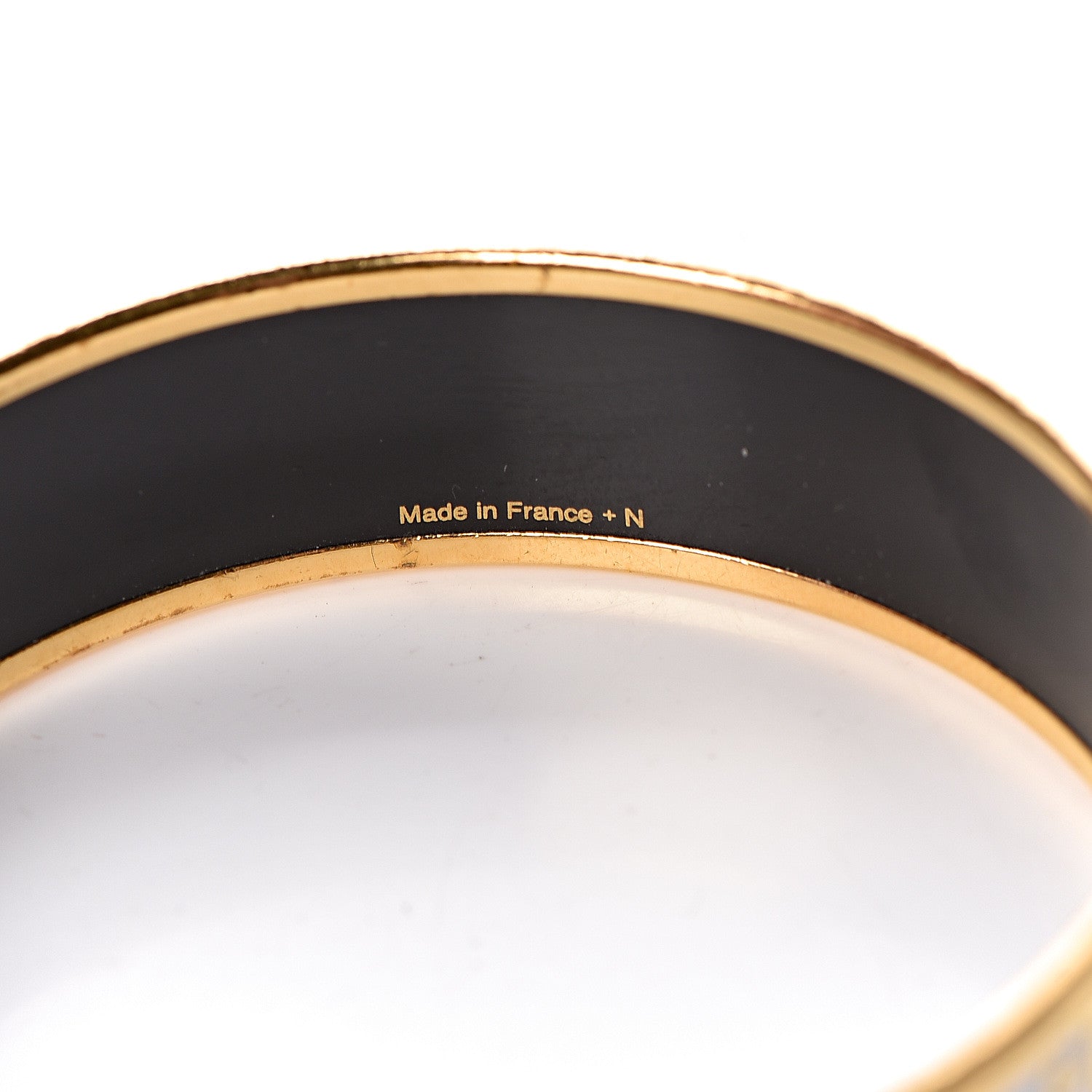 Hermes Enamel Printed Wide Balcons du Guadalquivir Bracelet 65 Gold 5 of 5