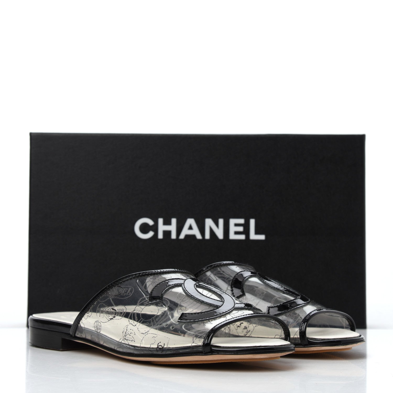 Chanel Patent PVC CC Sandal Mule 37 Black 31 of 32